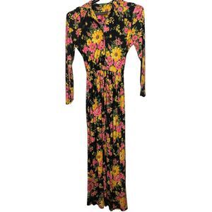 Vintage Montgomery Ward Maxi Dress Floral Colorful